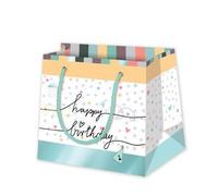 Sac cadeau 'Happy Eco B-day Typo', petit