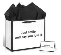 Sac cadeau humoristique blanc (Just Smile and Say You Love It)