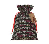 Sac cadeau imprimé avec code de programmation, emballage cadeau mignon et élégant avec cordon de serrage