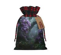 Sac cadeau imprimé lilas sauvage, sac cadeau en toile de jute avec blocage des couleurs
