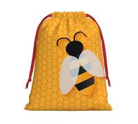 Sac cadeau jaune avec cordon de serrage, durable et polyvalent, parfait pour les occasions festives