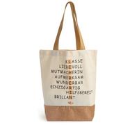 Sac Cadeau pour Maîtresse en Lin et Coton,sacs cadeaux pour enseignants cadeaux Sac Cabas Enseignante avec Mots Positifs, Idée Cadeau Fin d’Année, Noël, Remerciement ATSEM