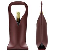 Sac cadeau pour vin, sac fourre-tout réutilisable en cuir, double couche, pour champagne et bière, pour anniversaire, fête prénuptiale, rouge vin, 25.0*20.0*1.0