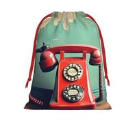 Sac cadeau rétro avec cordon de serrage Motif téléphone de Londres Angleterre Royaume-Uni