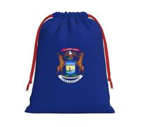 Sac cadeau réutilisable avec cordon de serrage imprimé drapeau de l'État du Michigan, cadeau d'anniversaire, mariage, organisation quotidienne d'événements