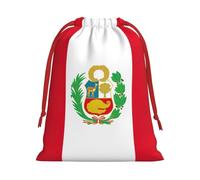 Sac cadeau réutilisable avec cordon de serrage imprimé drapeau du Pérou pour un anniversaire, un mariage, une organisation quotidienne d'événements