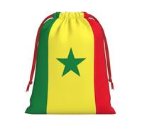 Sac cadeau réutilisable avec cordon de serrage imprimé drapeau du Sénégal, cadeau d'anniversaire, mariage, organisation quotidienne d'événements