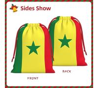 Sac cadeau réutilisable avec cordon de serrage imprimé drapeau du Sénégal, cadeau d'anniversaire, mariage, organisation quotidienne d'événements