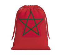Sac cadeau réutilisable avec cordon de serrage Motif drapeau du Maroc