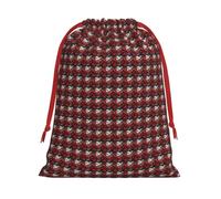 Sac cadeau réutilisable avec cordon de serrage Motif rue de Londres Rouge