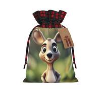 Sac cadeau réutilisable avec cordon de serrage respectueux de l'environnement Motif zoo de kangourou amusant