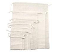 Sac cadeau réutilisable en coton et lin avec cordon de serrage, multi-taille, for mariage, noël, sacs bonbons Pochon Tissu avec Cordon(15x20cm)