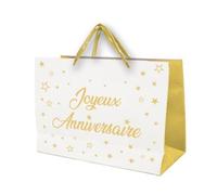 Sac cadeau - SURPRISEZ VOUS - 30x25 cm - Couleur or - Papier glacé - Mixte