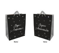 Sac cadeau - SURPRISEZ VOUS - 30x40 cm - Gris - Argent - Papier glacé épais