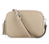 Sac Caméra Bandoulière Femme Double Zip Frange - Sacoche Porté Epaule Croisé Forme Rectangle - Besace Ville Fourre-Tout Similicuir Grainé - Tendance Mode - Taupe