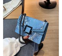 Sac carré en relief de python petit à rabat chaîne sangle Taille UniquePolyuréthane