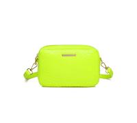 Sac carré mini jaune fluo en relief de python à détail en métal Taille UniqueImprimé crocoChlorure de polyvinyle