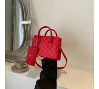 Sac carré rouge fluo imperméable, léger et décontracté avec petite pochette pour adolescentes, femmes, étudiantes, recrues et cols blancs. Parfait pour le bureau, l'université, le travail, les affaire