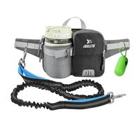 Sac Ceinture Chien Anti-Traction avec Laisse Mains Libres - Ceinture Réglable pour Jogging & Randonnée (Laisse Élastique 120-175cm, Poche Téléphone Étanche, Réfléchissante)