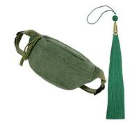 Sac Ceinture Femme en Velours Côtelé, Sac Bandoulière Réglable avec Pendentif Pompon