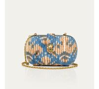 Sac Chiara Soie Velours Bleue Flocons De Neige