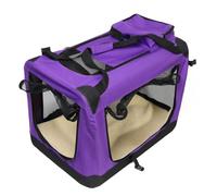 Sac Chien Panier Voiture Chien Caisse Pliable Animaux De Companie Tissu Oxford Filet Cadre en Métal, Coussin Inférieur Et Poignées De Transport Inclus(Purple,72 * 52 * 52cm)