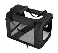 Sac Chien Panier Voiture Chien Caisse Pliable Animaux De Companie Tissu Oxford Filet Cadre en Métal, Coussin Inférieur Et Poignées De Transport Inclus(Black,50 * 35 * 35cm)