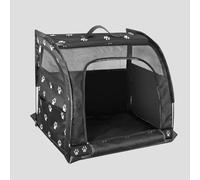 Sac Chien Parc Chien Pliable Sac Transport Chat Avion Tissu Oxford Maille D'aération Multi-Surfaces Fenêtre Panoramique À 360° Idéal for Les Voyages(Black,50 * 48 * 49cm)