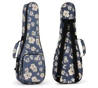 Sac Coloré pour Ukulélé 23/24 Pouces, Housse pour Ukulélé, Soprano Etui Ukulélé, Rembourré pour Ukulélé avec Bretelles Réglables, Rembourrage épais et Fermeture à Glissière Améliorée, Style hawaïen