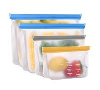 sac congelation reutilisable et Stand Up, Lot de 4 Sac Congelation Zip, sacs en silicone Rangement, sans BPA/Hermétique/résistant, pour Ranger Légumes/Fruits,Sandwich/LéGumes/Viandes