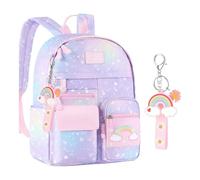 Sac Copbopwn d'école Arc-en-ciel Mignon Sac à dos Kawaii pour Filles et Ados (violet)