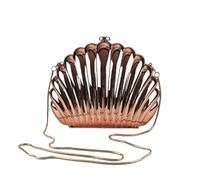 Sac Coquillage Mini sac à main en coquillage for femme, design de luxe, étui de transport for téléphone, pochette jaune et beige, jolis sacs à bandoulière(Rose gold)