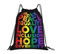 Sac Cordon Bienveillance Égalité Amour Lgbtq Sacs De Gym 36X42Cm | Sac Cordon Grande Capacité Unisexe Sac De Sport À Cordon Pour Voyage Entraînement Cadeau String Bags