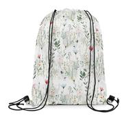 Sac Cordon De Sport Fleur Rouge Bleue Unisexe Sac À Dos À Cordon Pliable Drawstring Bag pour Surf Gymnastique Natation