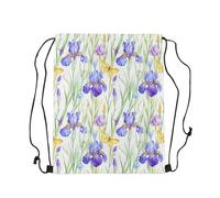 Sac Cordon De Sport Fleurs D'Iris en Fleurs Pliable Drawstring Bag Leger Sac À Dos À Cordon pour Plongée Plage Surf