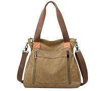 Sac coréen décontracté pour femme, une épaule, sac à bandoulière, grande capacité, sac en tissu, sacs à bandoulière pour hommes grand 17, kaki, Taille unique