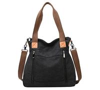 Sac coréen décontracté pour femme, une épaule, sac à bandoulière, grande capacité, sac en tissu, sacs à bandoulière pour hommes grand 17, Noir , Taille unique