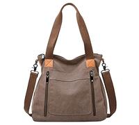 Sac coréen décontracté pour femme, une épaule, sac à bandoulière, grande capacité, sac en tissu, sacs à bandoulière pour hommes grand 17, café, Taille unique