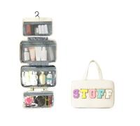 Sac cosmétique accroché Un Sac de Toilette de Maquillage Portable pour Les Femmes (Beige)