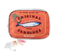 Sac cosmétique de sardine en conserve - dos du maquillage d'origine pour le voyage, l'organisateur compact et portable | Sac de stockage esthétique pour les produits de beauté, conception drôle pour u