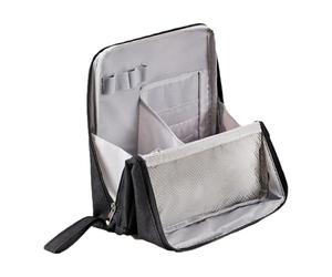 Sac cosmétique de voyage - Kit rangement pliable et étanche, organisateur léger en cuir PU, support multi-compartiments pour pinceaux maquillage | Trousse beauté compacte femmes filles école usage quo