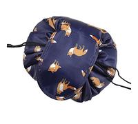 Sac Cosmétique, ONEGenug Trousse de Maquillage, Organisateur à une étape de Conception de Cordon, Pochette Cosmétique pour Les Femmes Paresseuses (Bleu foncé)