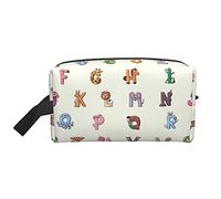Sac Cosmétique pour Femmes Dessin Animé Animal Alphabet ABC Trousse De Toilette Spacieux Étanche Cosmétique Sacs avec Fermeture Éclair Accessoires Organisateur pour Filles Femmes Petite Amie Épouse