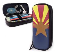 Sac ¿¿ Crayons Arizona State Flag Big Pen Bag Funny Pencil Case Zippered Leather Pencil Case For Girls Office College Students