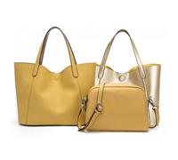 Sac créateur 3 en 1 'Chabrand' jaune doré (réversible) - 33x25x14 m [R2159]