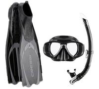 CRESSI Pluma Bag Set Black 45/46 - Kit de Randonnée Aquatique Mixte Adulte, Noir/Argent, 45/46