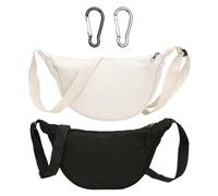 Sac Croisant En 2 Pièces, Carabiner 2 Pièces, Couleur Unie Simple, Sac Décontracté À La Mode Pour Femmes, Utilisation Quotidienne, Cross-Body À Une Épaule.