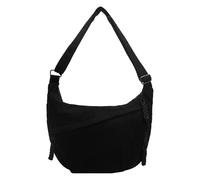 Sac croissant de lune pour femme - En corde de coton - Croissant de lune - Avec bandoulière réglable - Décontracté - Demi-lune - Couleur unie - Portable - Pour le travail, la vie quotidienne, b