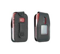 caseroxx Sac Cuir avec Clip Ceinture Compatible avec Doro 2880/2881 de Cuir veritable, Sac avec Clip Ceinture et fenêtre en Noir