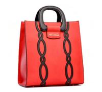 Sac cuir 'Ted lapidus' rouge noir - 30x28x14 cm [R6823]